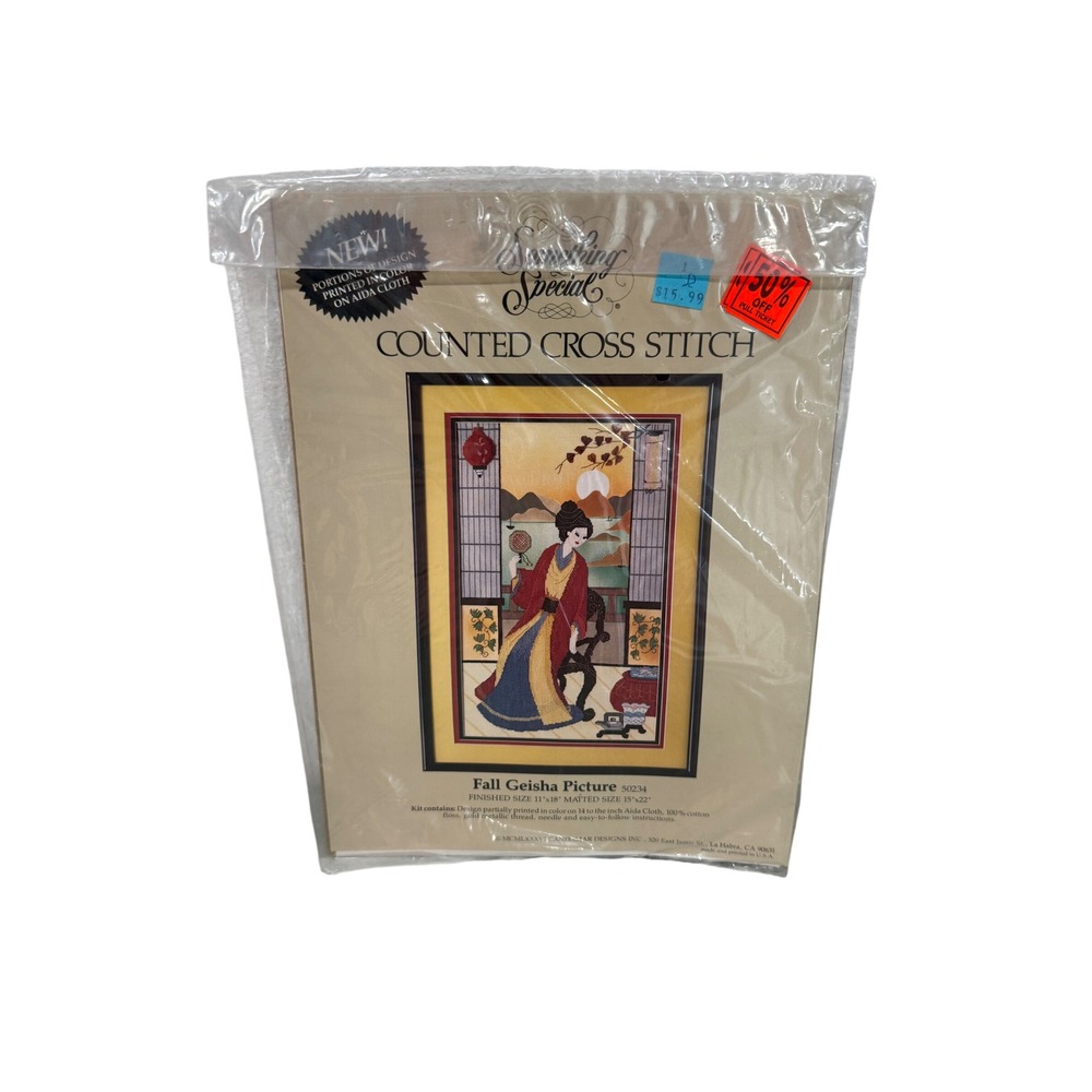 Something Special Fall Geisha Counted Cross Stitch Kit 50234 Candamar 1986